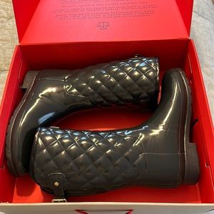 Hunter Dark Slate Quilted Rainboot size 8